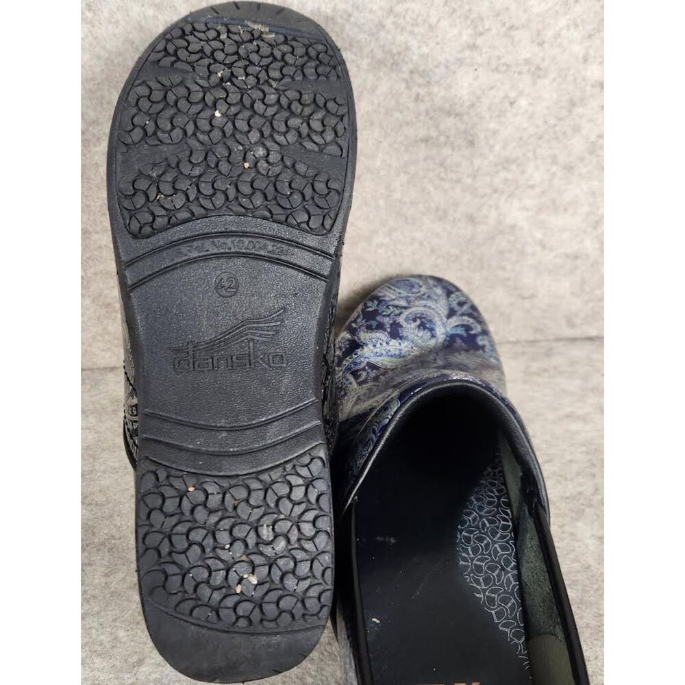 DANSKO Pro 20 Blue Paisley Gray Glossy XP 20 Women’s Clogs Size 42 US 11 - Picture 6 of 7